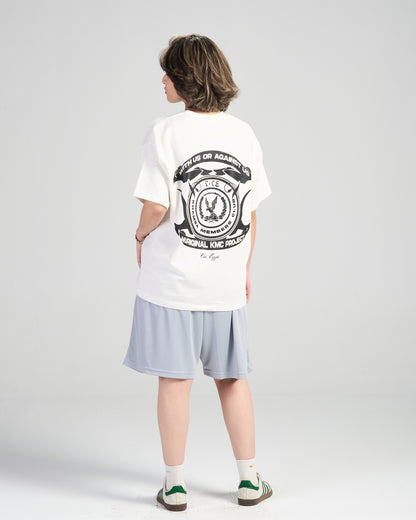 with us or aginst us tee (creamy white-black)