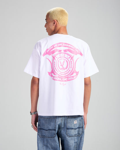 with us or aginst us tee (white-pink)